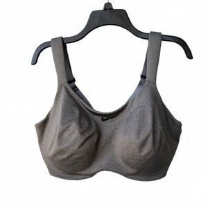 Nike Women's Plus High Support Padded Underwire Convertible Grey Sports Bra 42E